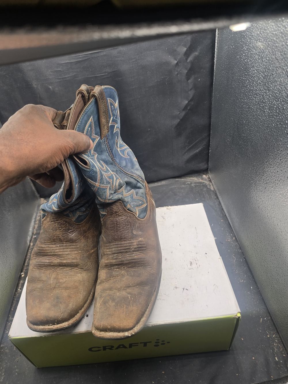 Durango Brown & Blue Leather Western Boots